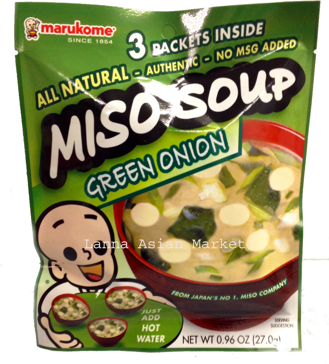 Marukome Miso Soup, Green Onion - 3 Packets, 0.96 Oz (1050x1198), Png Download
