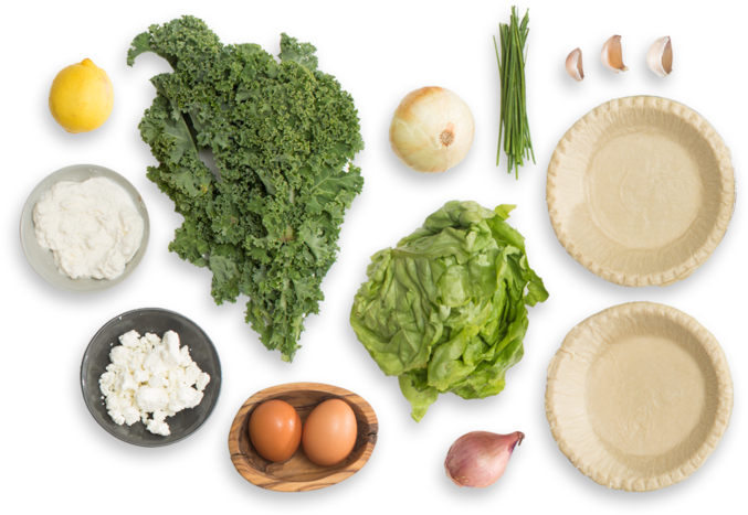 Goat Cheese & Kale Quiches With Butter Lettuce & Chive - Broccoli (700x477), Png Download