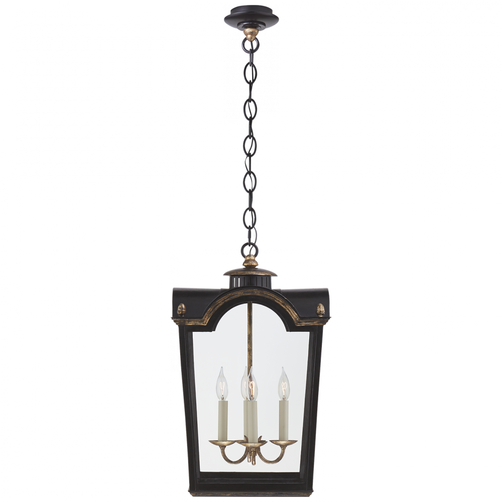 Brinkley Small Lantern In Old Black Tole With Cl - Ralph Lauren Iron Chandelier (1000x1000), Png Download