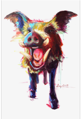 Amy Eichler, "roxie The Wild - Amy Eichler Animal Art (532x399), Png Download