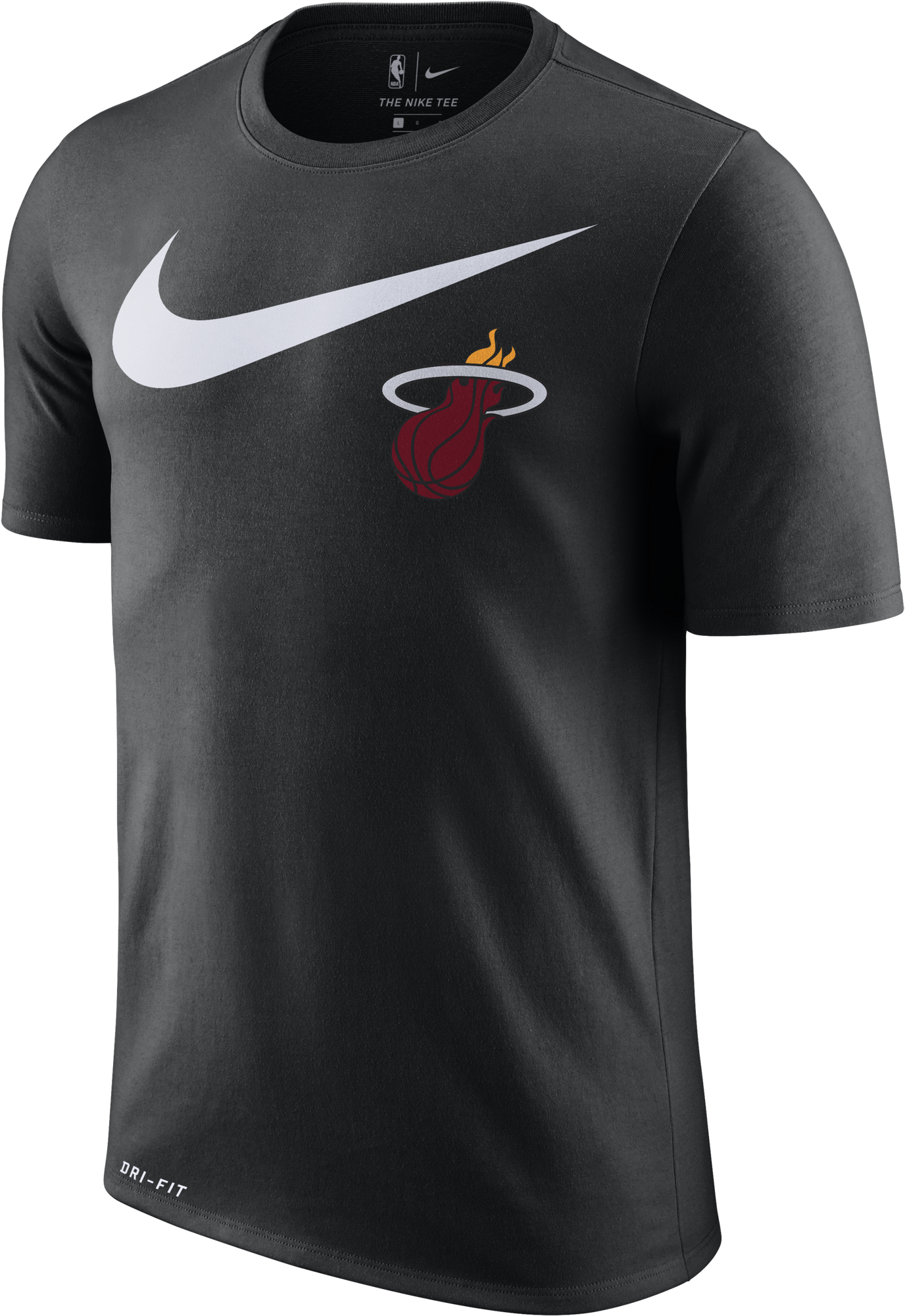 Nike Miami Heat Short Sleeve 2018 Swoosh Tee Black - Nba Logo Tank Top (2212x2212), Png Download