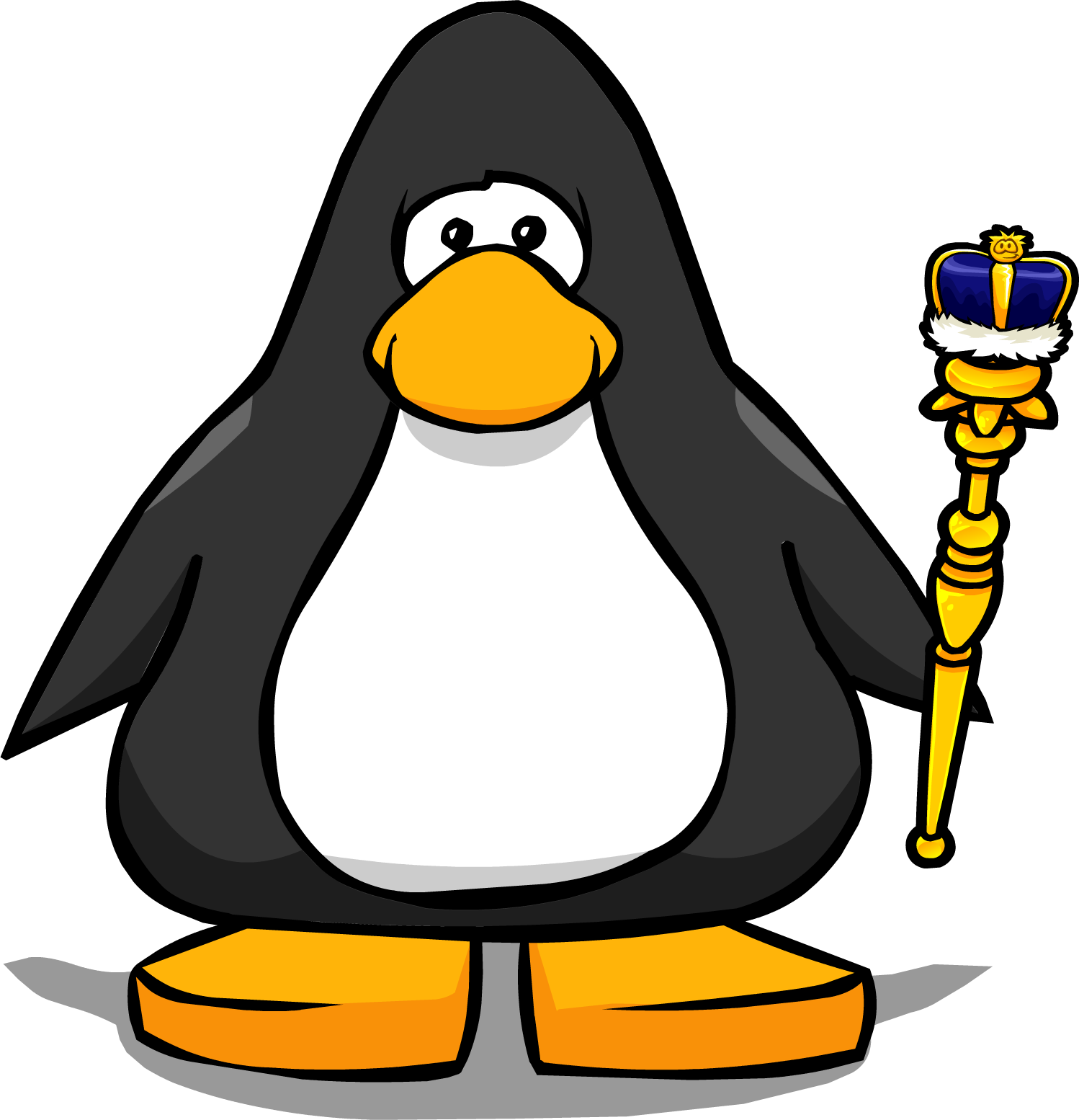 Royal Blue Scepter Player Card - Club Penguin Penguin (1498x1554), Png Download