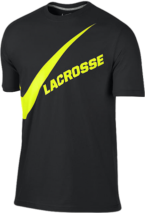 Nike Swoosh Tee In Black With Volt Swoosh Across The - Active Shirt (340x462), Png Download