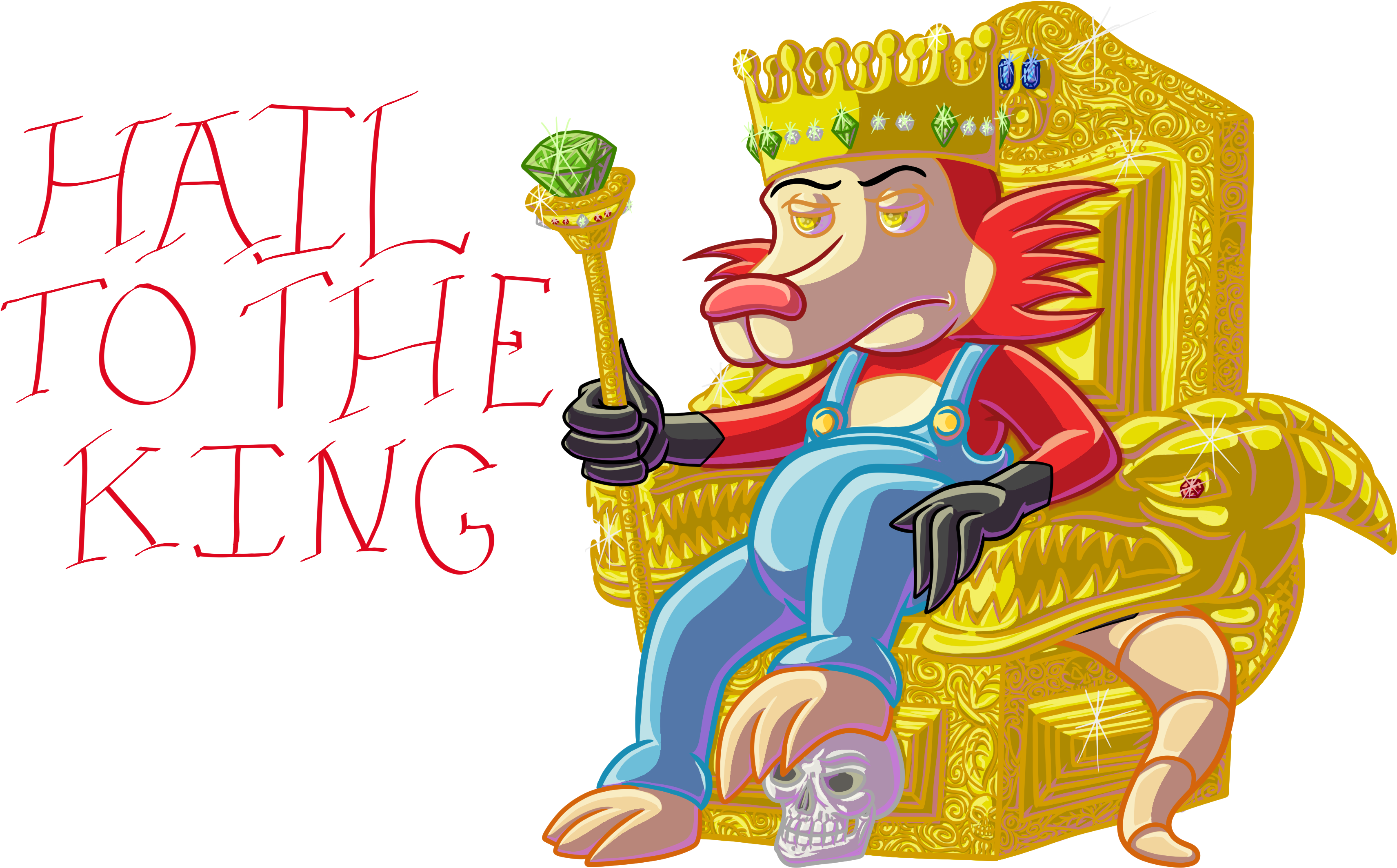 Hail To The King - King On Throne Cartoon (3680x2160), Png Download