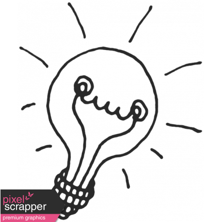 Work Day - Zentangle Doodles - Light Bulb - Digital Scrapbooking (456x456), Png Download