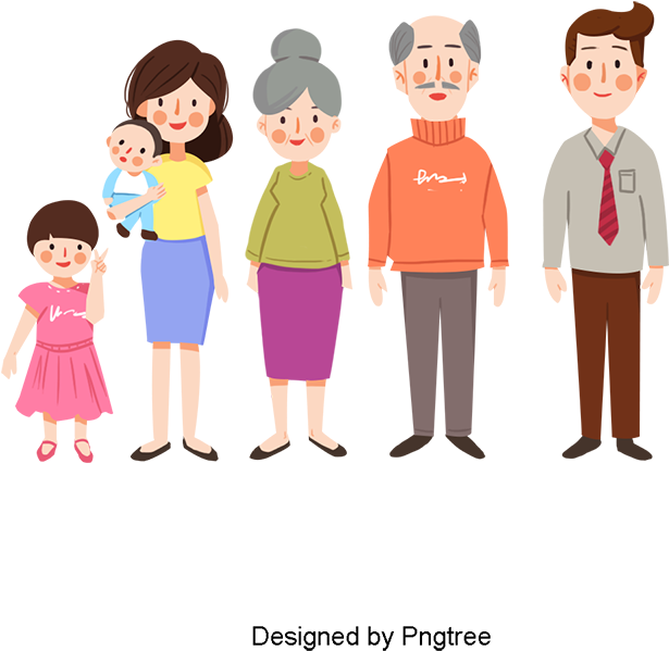Cartoon Hand-painted Family Picture, Children, Happiness, - Portable Network Graphics (800x800), Png Download