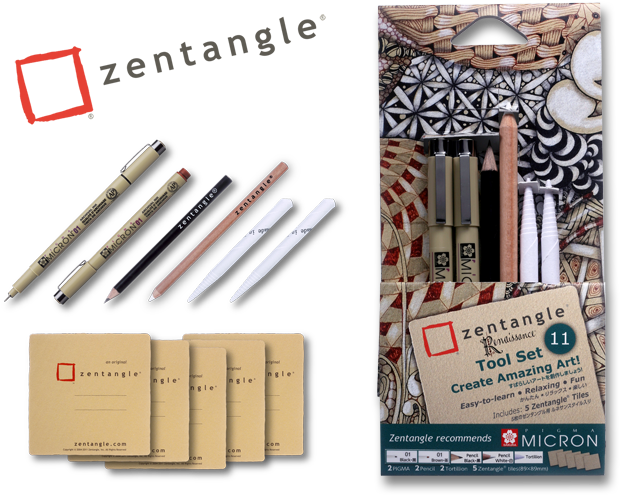 Zentangle Renaissance Tool Set 12pc-tan Tiles (1000x540), Png Download