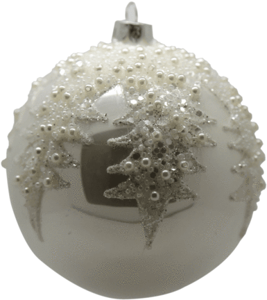Christmas Tree Decoration Pearlised Ice Ball 10cm - Christmas Tree (480x467), Png Download