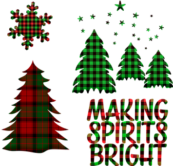 Buffalo Plaid Trees, Lumberjack Pattern - Pattern (368x340), Png Download