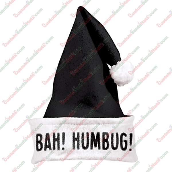 Bah Humbug Black Santa Hat (600x600), Png Download
