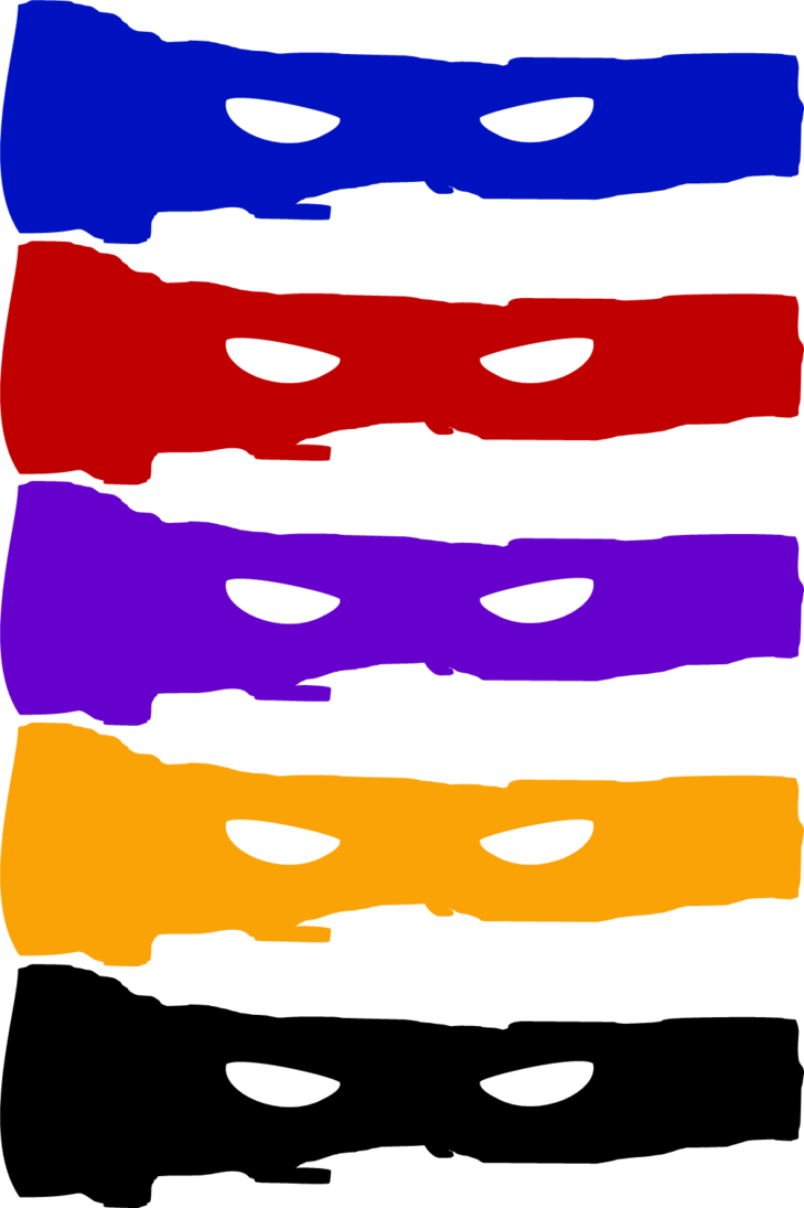 Artwork Of Teenage Mutant Ninja Turtle Masks All Together - Teenage Mutant Ninja Turtles Mask Png (729x1095), Png Download