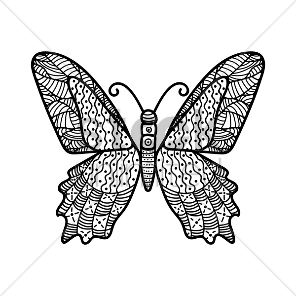 Butterfly Monochrome Design Vector Graphic - Vector Graphics (600x600), Png Download