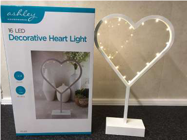 16 Led Decorative Heart Light Free Standing 39cm Tall - Heart (384x450), Png Download