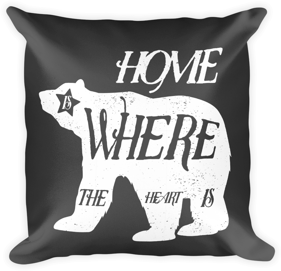 Decorative Throw Pillow / Home Is Where The Heart Isyou - Satchel Shoulder Bag Retro Home Heart Print (1000x895), Png Download
