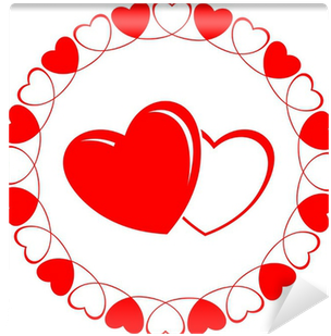 Round Decorative Frames Of Heart With Two Lover Hearts - Marco Redondo De Corazones (400x400), Png Download