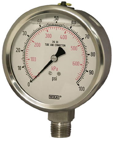 Wika Type - Wika 2.0" 232.53 Center Back Mount Pressure Gauge, (490x588), Png Download