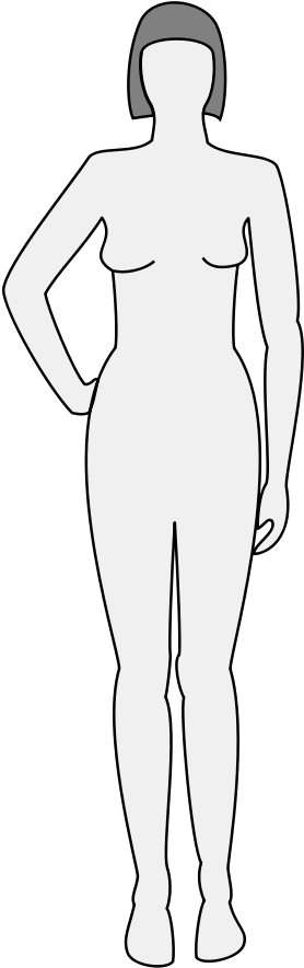 How To Set Use Female Body Silhouette - White Human Silhouette Png (350x900), Png Download