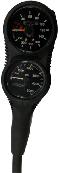 Edge Enduro Titanium Regulator Set With Gauge (250x694), Png Download