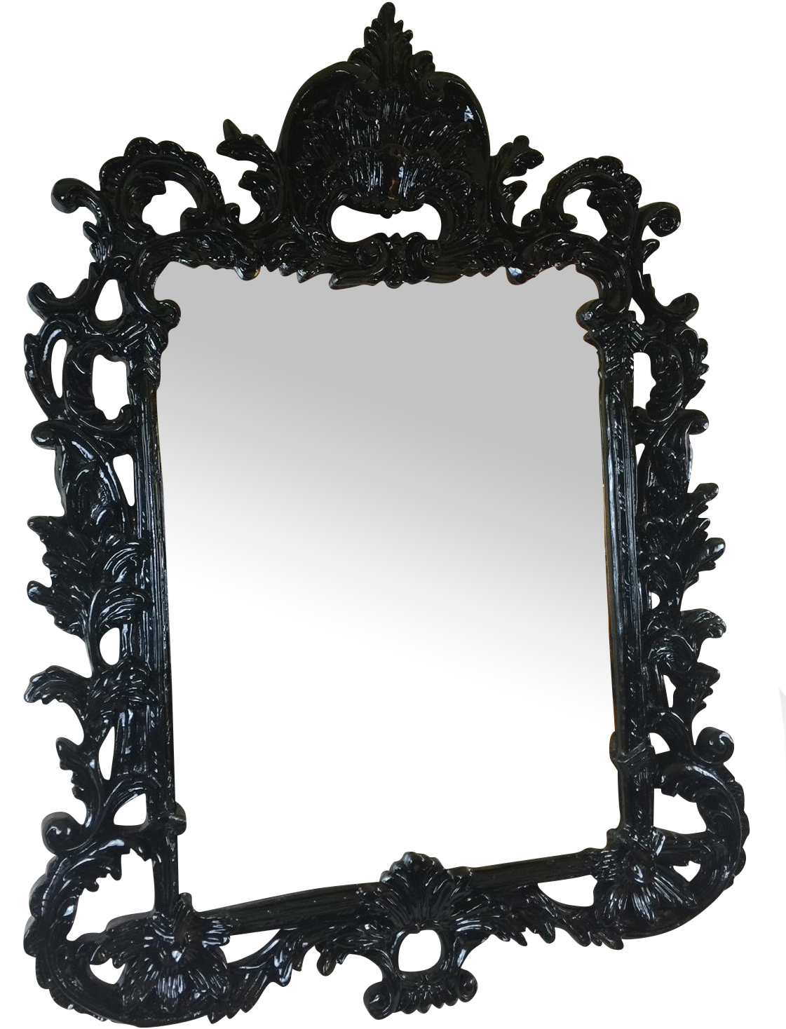 Black Lacquered Ornate Mirror On Chairish - Picture Frame (1224x1632), Png Download