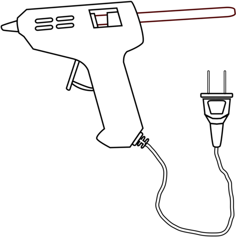 Pistol Coloring Book Hot-melt Adhesive Silicone Drawing - Drawing (530x750), Png Download