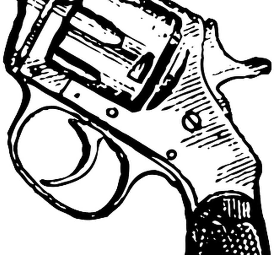 Collection Of Free Pistol Drawing Uzi Download On Ubisafe - Revolver Clipart (1368x855), Png Download