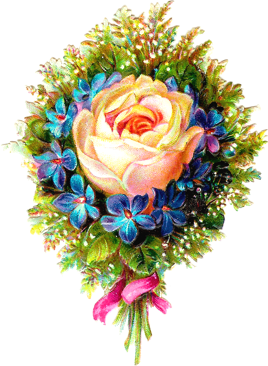 White Rose Clipart Rose Bouquet (1191x1600), Png Download