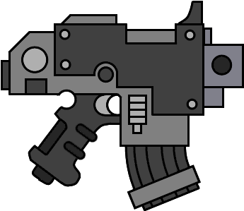 Bolt Pistol - 40k Bolt Pistol Template (400x335), Png Download