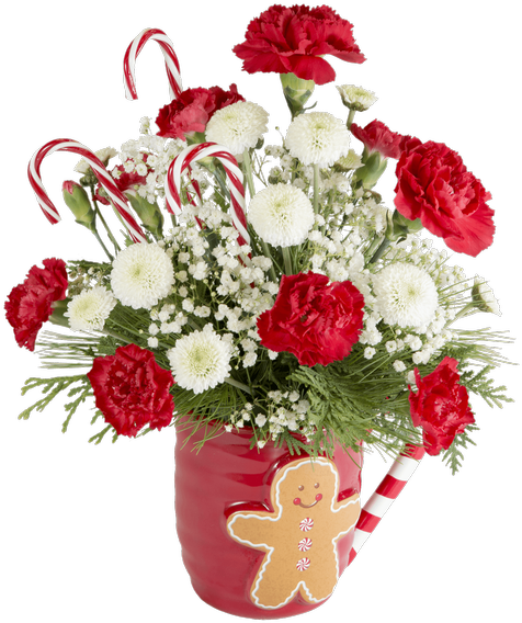 Teleflora Send A Hug Winter Sips • - Bouquet (500x611), Png Download