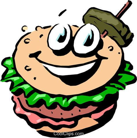 Cartoon Hamburger Royalty Free Vector Clip Art Illustration - Cartoon Hamburger (475x480), Png Download