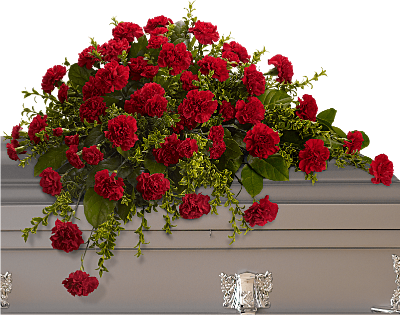 Adoration Casket Spray - Flower Arrangements Funeral Red Casket (800x1000), Png Download