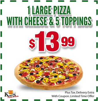 Karls Pizza Coupon 2x - California-style Pizza (359x364), Png Download