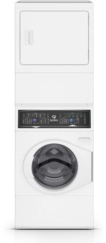 Speed Queenwhite Stacked Washer Dryer - Speed Queen Stacked Washer & Dryer 10kg (392x480), Png Download