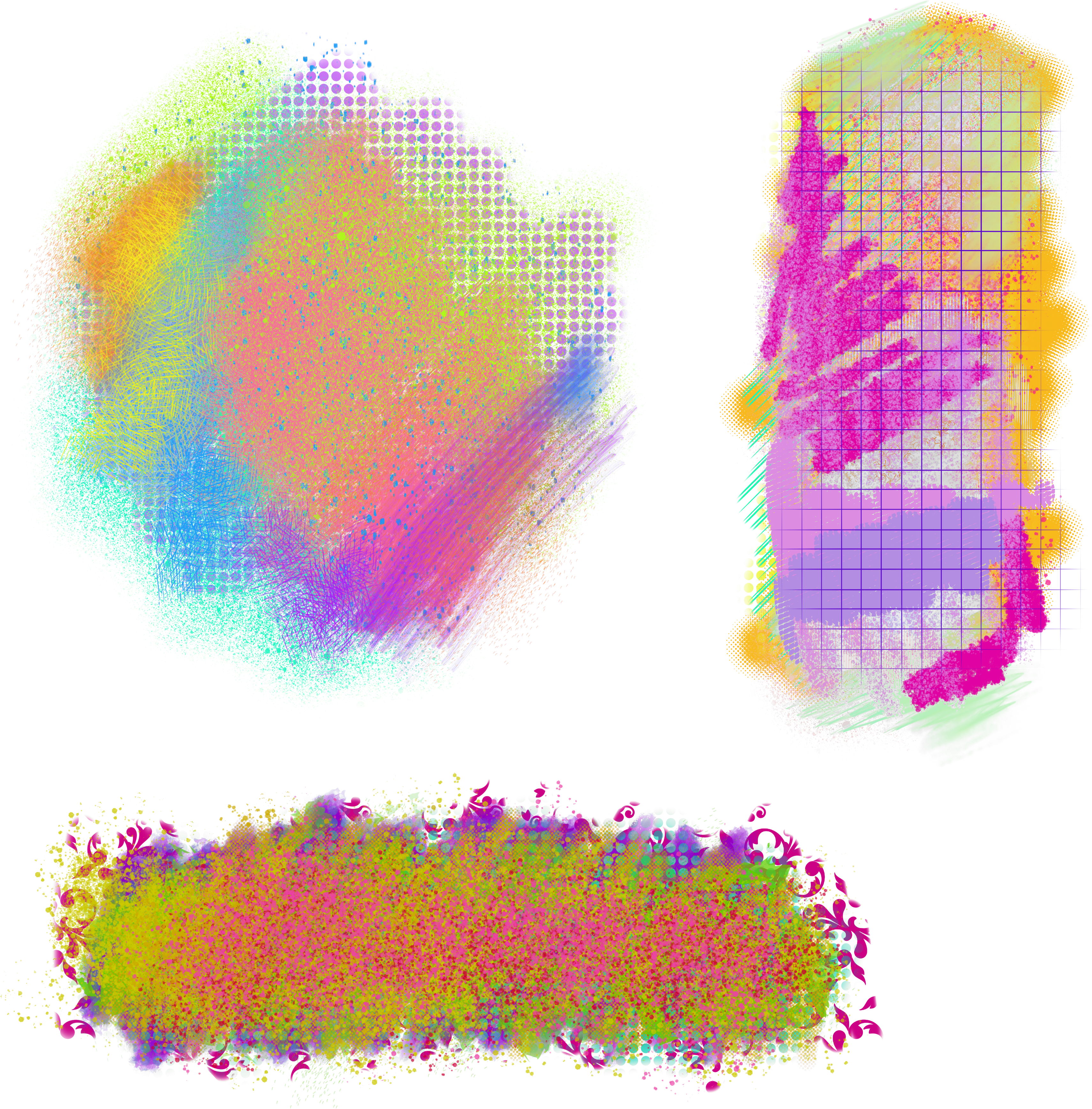 Free Download ~ Commercial Use Paint Doodles In Png (3422x3475), Png Download
