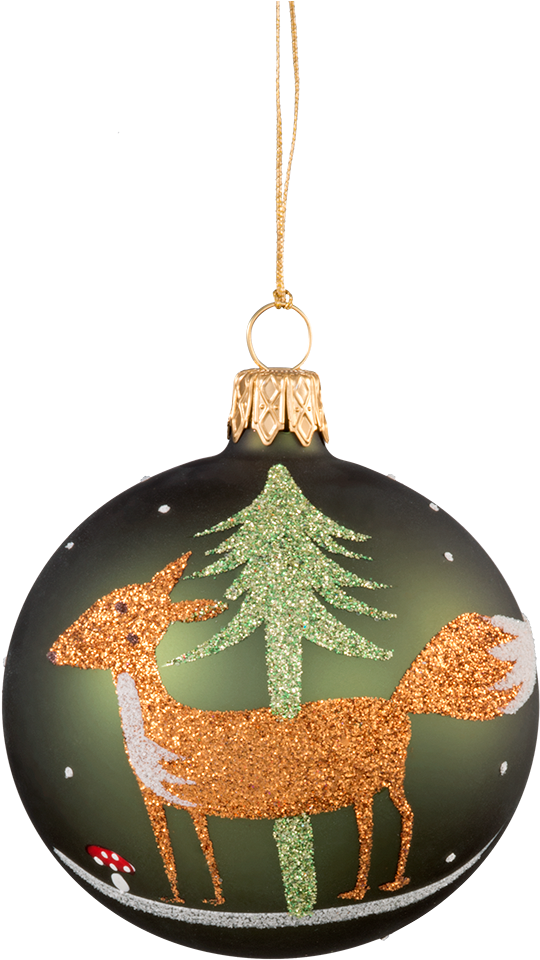 Christmas Ball Ornament With Fox, 7 Cm - Christmas Day (1000x1000), Png Download