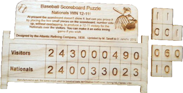 Baseball Scoreboard - Baseball Scoreboard Puzzle Oplossing (640x640), Png Download