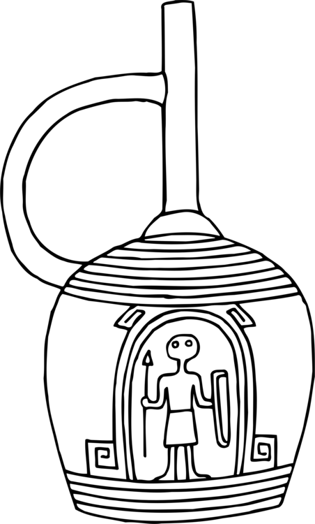 Line Art Drawing Vase Pencil Computer Icons - Drawing (452x750), Png Download