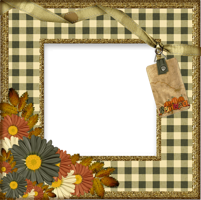 Transparent Autumn With Flowers Photo Frame - Transparent Autumn Photo Frames (600x599), Png Download