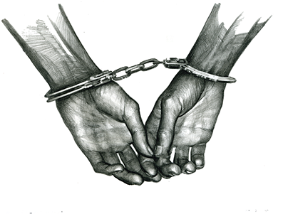 This Is How I Feel Rn - Hand In Handcuffs Drawing (404x316), Png Download