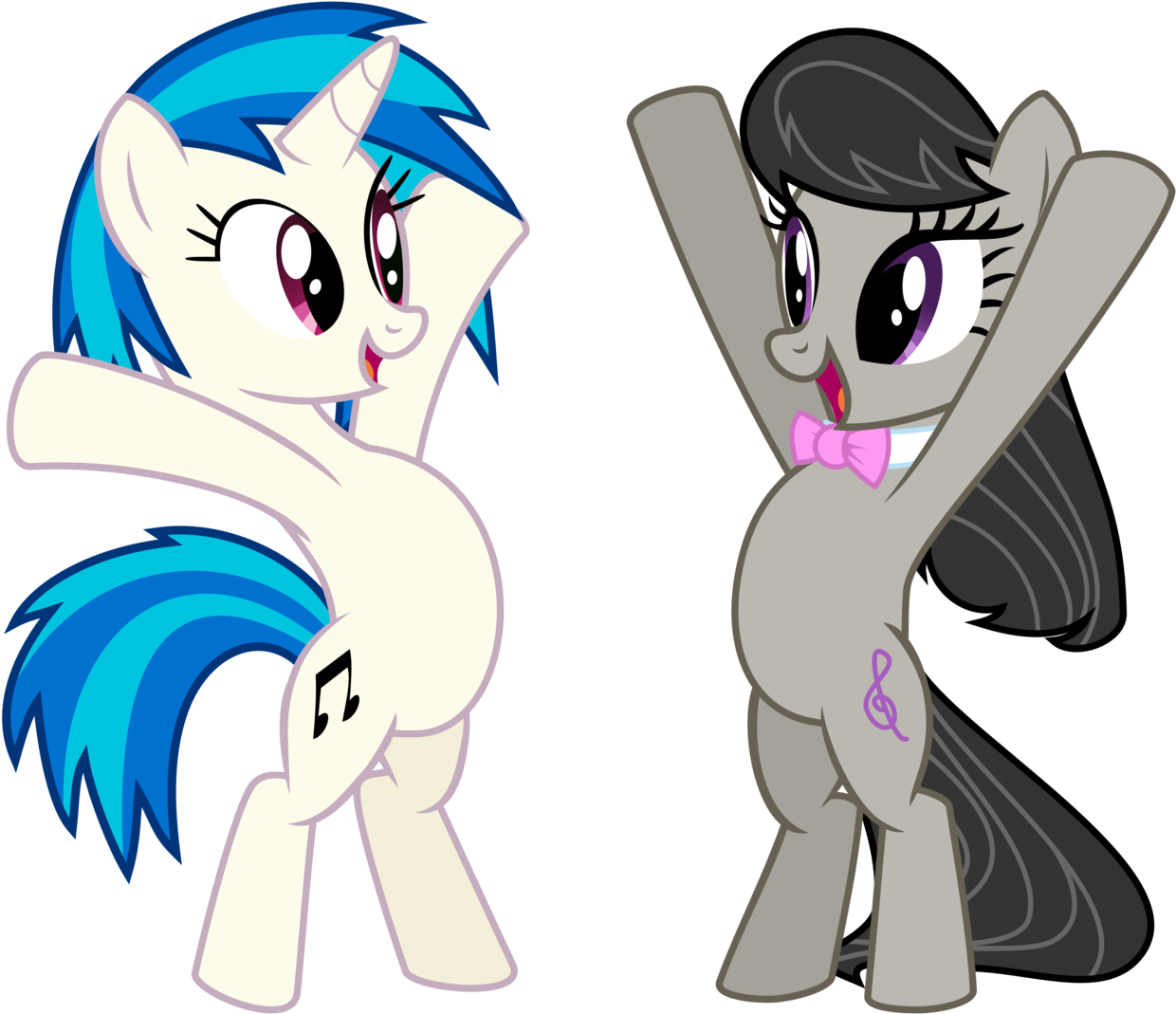 Pony Mammal Cartoon Vertebrate Horse Like Mammal Fictional - Mlp Octavia And Vinyl Scratch (1280x1098), Png Download