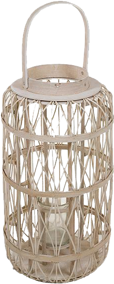 Farol Ratan Natural - Wellindal Cesta Candelabro Mahe Blanca (600x600), Png Download