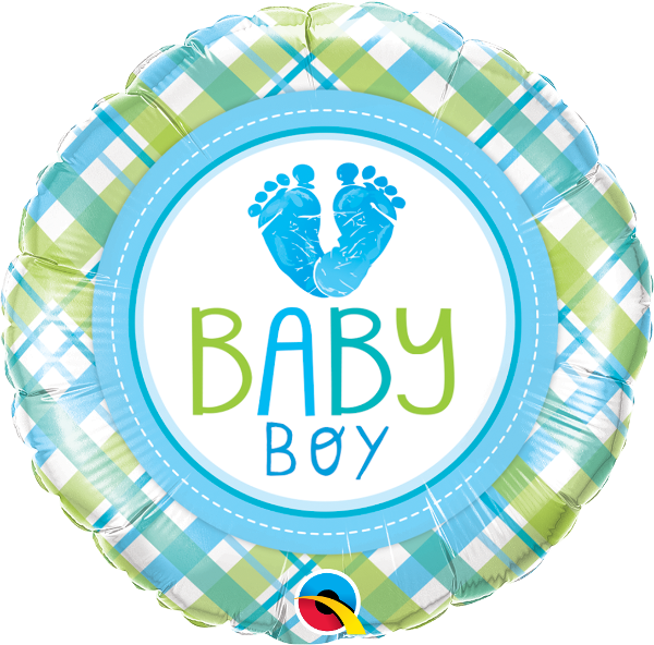 Baby Boy Feet Balloon - Qualatex Baby Boy Baby Lo Feet Foil Balloon (600x592), Png Download