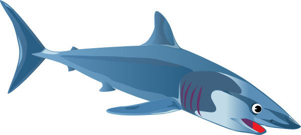 Shark Clip Art - Blue Shark Clip Art (600x269), Png Download
