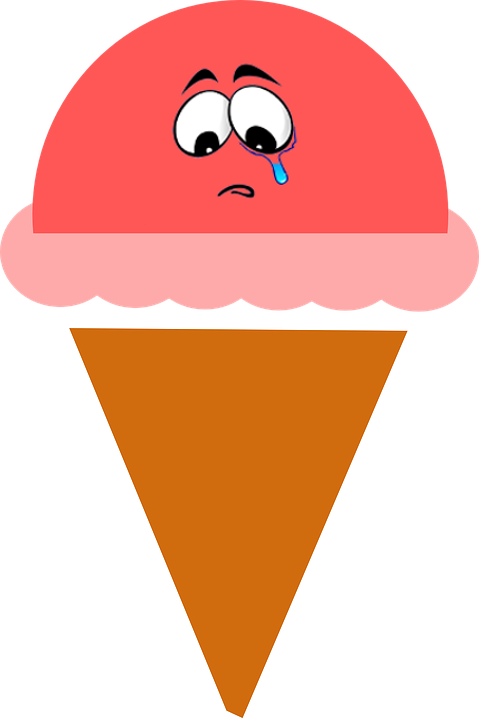 Sad Strawberry Ice Cream (479x720), Png Download