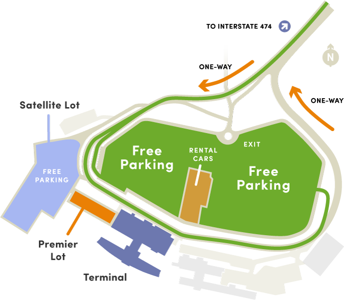 Pia Parking Map - Peoria Airport Parking Location (690x602), Png Download