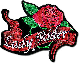 Lady Rider Rose Embroidered Biker Patch 4\ - Hot Leathers Lady Rider Rose Banner Patch - 3w 2h (350x350), Png Download