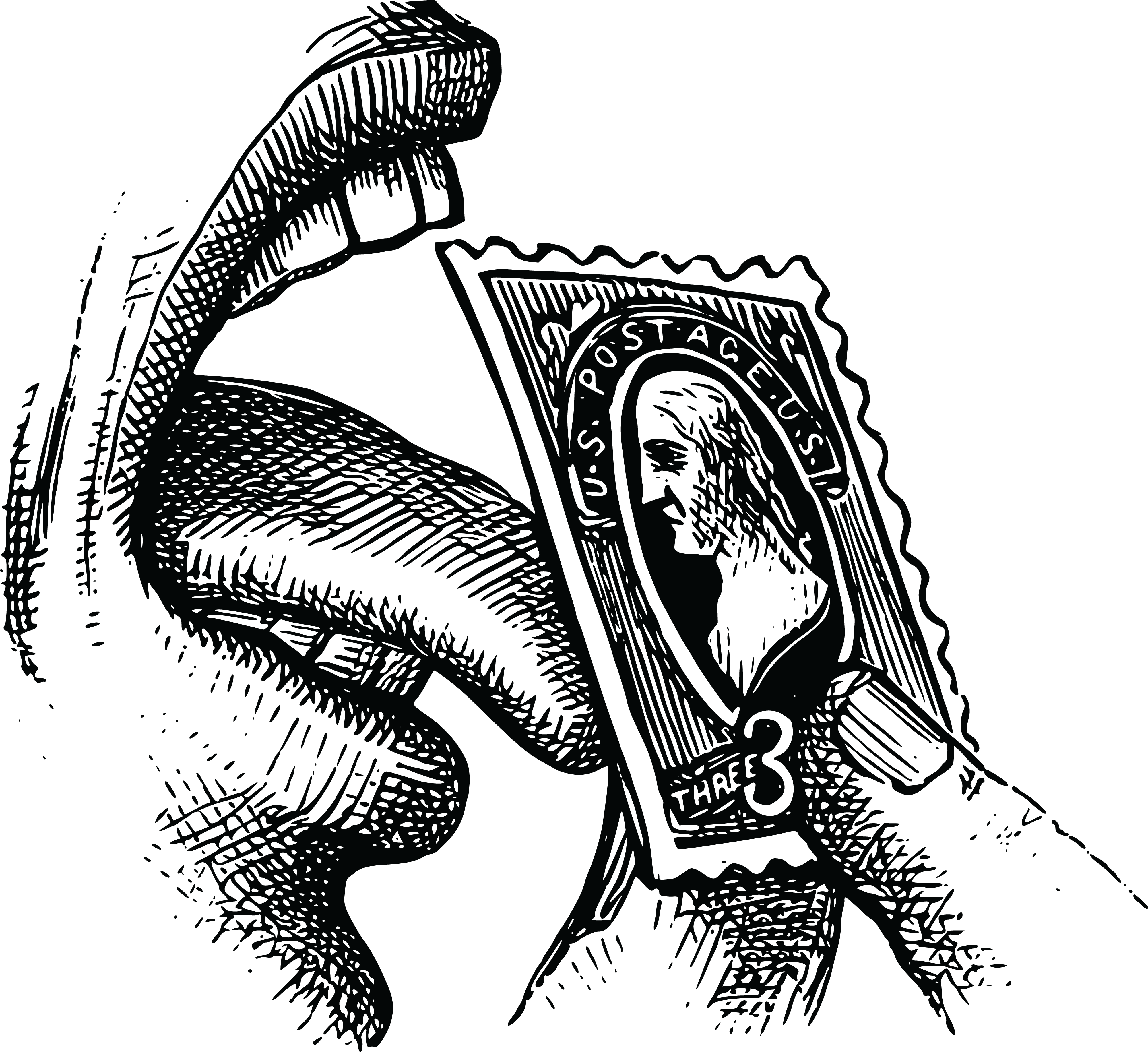 Free Clipart Of A Tongue Licking A Stamp - Tongue (4000x3665), Png Download