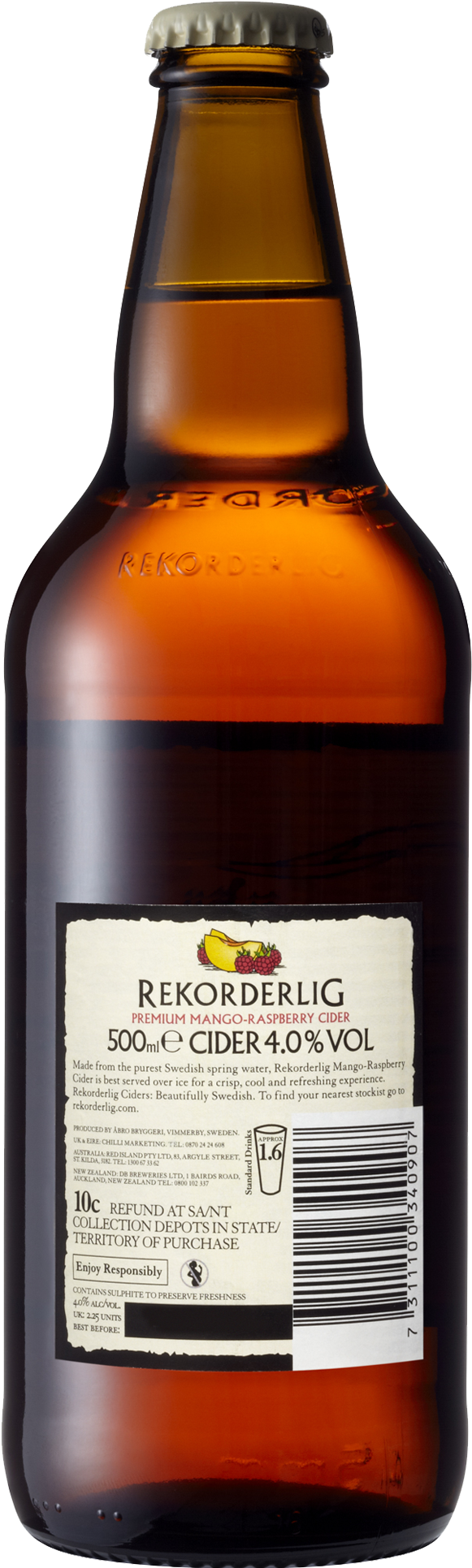 Rekorderlig Mango And Raspberry 500ml (1600x2000), Png Download