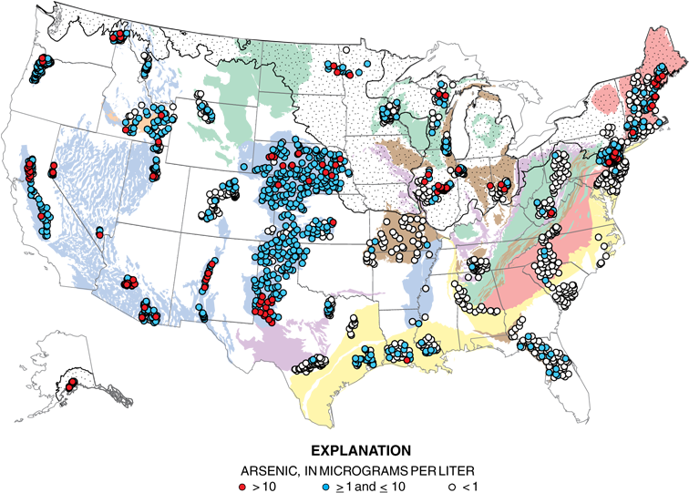 Concentrations Of Arsenic Were Greater Than The U - Map Of United States Environmental (800x556), Png Download