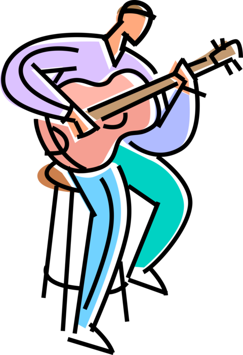 Vector Illustration Of Classical Guitarist Musician - Guitar (480x700), Png Download