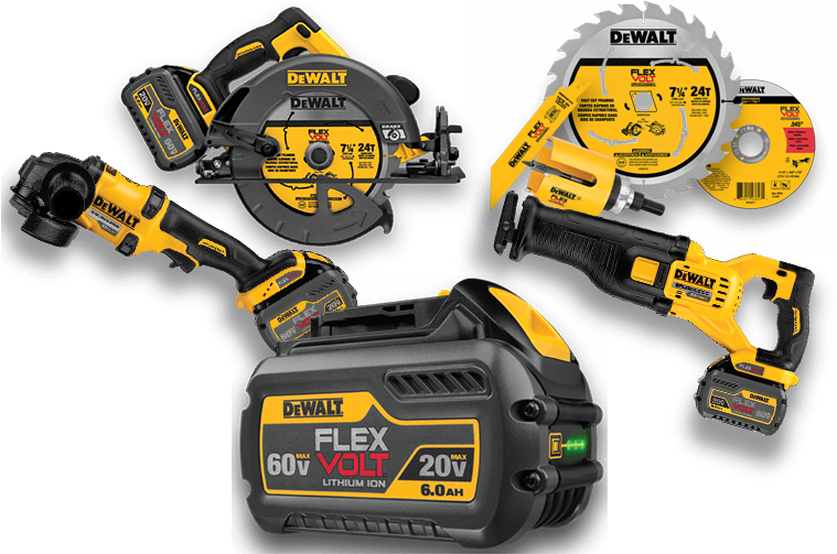 Engineered To Maximize Runtime - Dewalt 60v Max Flexvolt Cordless Lithium-ion 7-1/4 (758x518), Png Download